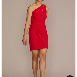 Elegant Red One-Shoulder Dress